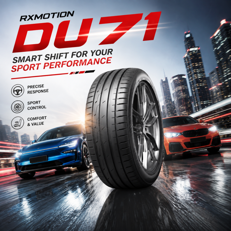 แบนเนอร์ยางสปอร์ตสมรรถนะสูง RoadX RXMOTION DU71 และรถสปอร์ตบนถนนเปียก
