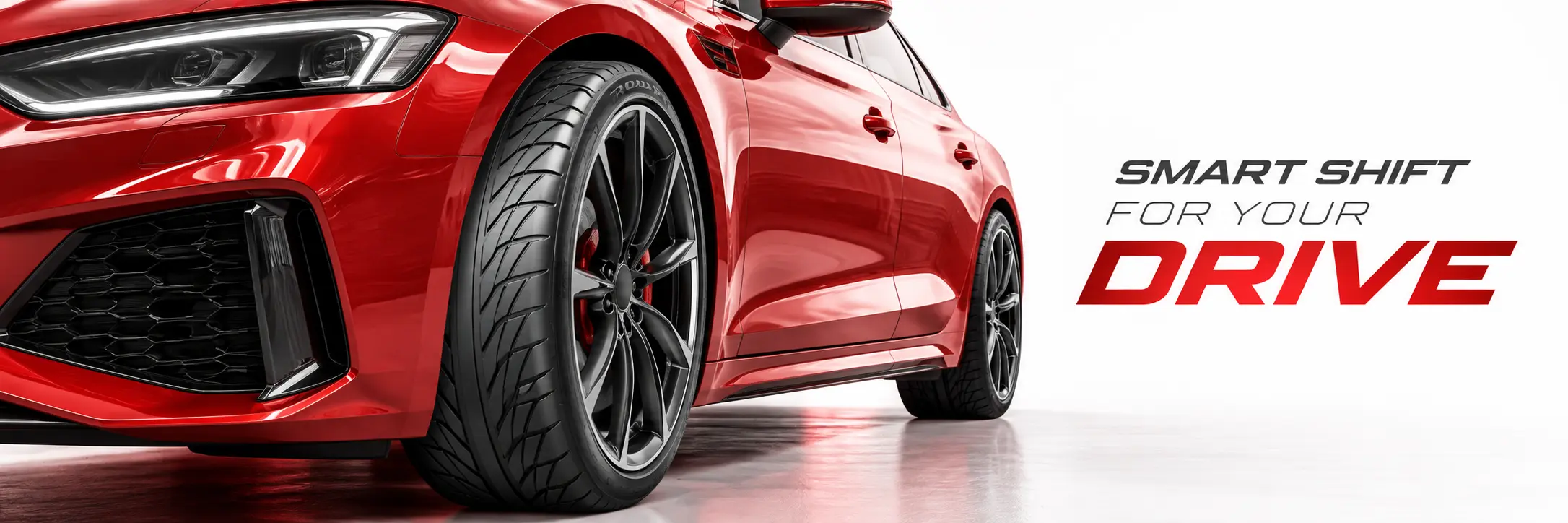 ยางสปอร์ตสมรรถนะสูง RoadX บนรถสปอร์ตสีแดง แคมเปญ Smart Shift For Your Drive